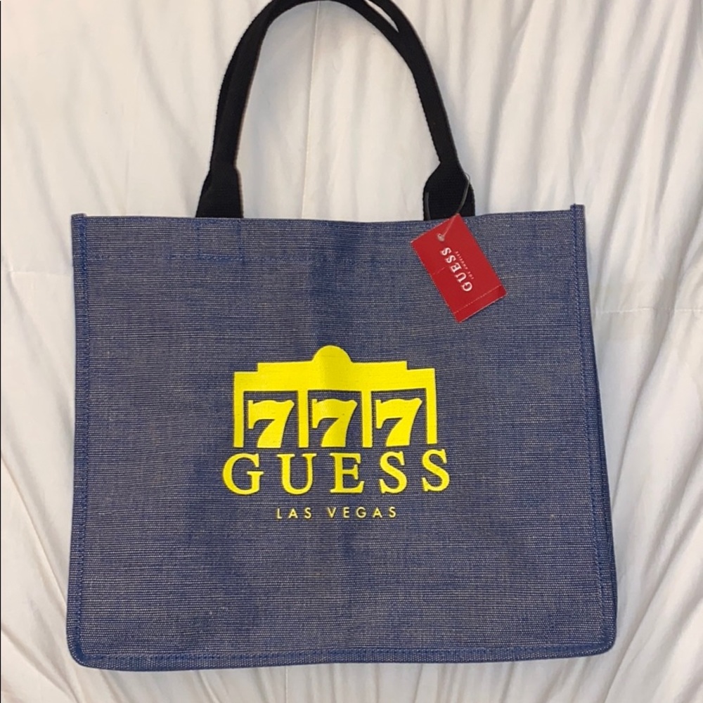 Guess denim Las Vegas Tote Bag NWT